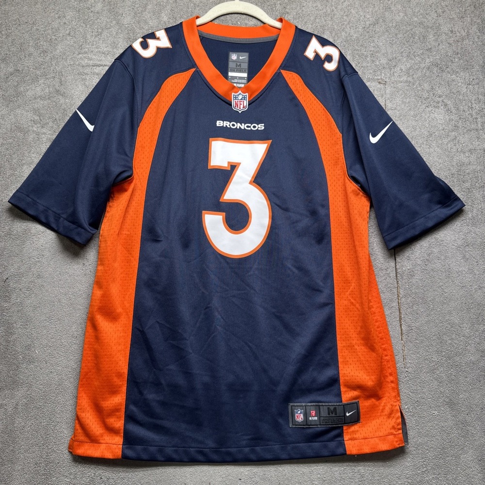 Nike Russell Wilson Denver Broncos #3 On Field‎ NFL Football Jersey Men's Medium